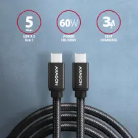 AXAGON | Data and charging USB 3.2 Gen1 cable, 3 m | BUCM3-CM30AB | USB Type C - USB Type C