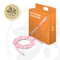 CLUB 3D USB Type-C Beaded cable 2m Pink – pilt 2