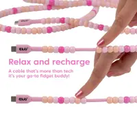 CLUB 3D USB Type-C Beaded cable 2m Pink – pilt 6