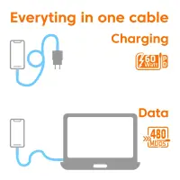 CLUB 3D USB Type-C Beaded cable 2m Blue – pilt 6