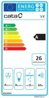 CATA Hood | VK 6000 WH | Wall mounted | Energy efficiency class A | Width 60 cm | 398 m³/h | Push buttons | CSLED | White