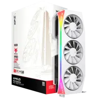 XFX Mercury AMD Radeon RX 9070XT OC White Magnetic Air Edition with RGB 16GB GDDR6 HDMI 3xDP, AMD RDNA 4