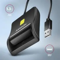 Axagon CRE-SM3N USB Smart card Flat kiipkaardilugeja Hoonesisene USB 2.0 Must – pilt 4