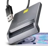Axagon CRE-SM3T USB Smart card Flat kiipkaardilugeja Hoonesisene USB 2.0 Must – pilt 2
