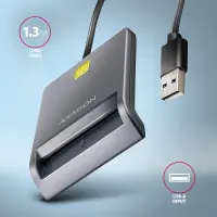 Axagon CRE-SM3T USB Smart card Flat kiipkaardilugeja Hoonesisene USB 2.0 Must – pilt 3