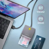 Axagon CRE-SM3T USB Smart card Flat kiipkaardilugeja Hoonesisene USB 2.0 Must – pilt 9