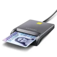Axagon CRE-SM3T USB Smart card Flat kiipkaardilugeja Hoonesisene USB 2.0 Must – pilt 14