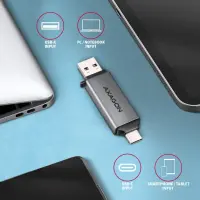 Axagon CRE-DAC USB-C+ USB-A 5 Gbps MINI card reader 2-slot & lun SD/microSD kaardilugeja USB 3.0 Type-A/Type-C Hall – pilt 8