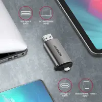 Axagon CRE-SAC kaardilugeja USB 3.0 Type-A/Type-C Hall – pilt 2