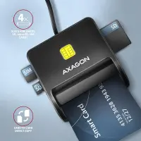 Axagon CRE-SM3SD USB Smart card & SD/microSD/SIM Flat kiipkaardilugeja Hoonesisene USB 2.0 Must – pilt 17