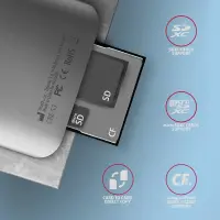 Axagon CRE-S3 External card reader USB-A 3.2 Gen 1 3-slot & lun SD/microSD/CF kaardilugeja USB 3.2 Gen 1 (3.1 Gen 1) Type-A Hall – pilt 15