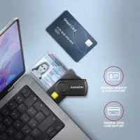 Axagon CRE-SMP2A USB Smart card & SD/microSD/SIM PocketReader kiipkaardilugeja Hoonesisene USB Type-A/USB Type-C Must – pilt 12