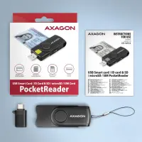 Axagon CRE-SMP2A USB Smart card & SD/microSD/SIM PocketReader kiipkaardilugeja Hoonesisene USB Type-A/USB Type-C Must – pilt 17