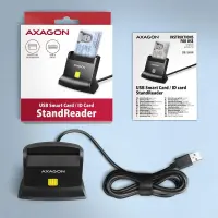 Axagon Universal desktop USB contact Smart/ID card reader with long USB-A cable. Suitable for the eObanka application. kiipkaardilugeja Hoonesisene USB 2.0 Must – pilt 2