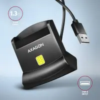 Axagon Universal desktop USB contact Smart/ID card reader with long USB-A cable. Suitable for the eObanka application. kiipkaardilugeja Hoonesisene USB 2.0 Must – pilt 3