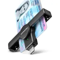 Axagon CRE-SMPC USB-C Smart card/ID card PocketReader kiipkaardilugeja Hoonesisene USB tüüp-C Must – pilt 5