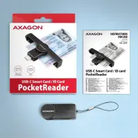 Axagon CRE-SMPC USB-C Smart card/ID card PocketReader kiipkaardilugeja Hoonesisene USB tüüp-C Must – pilt 9