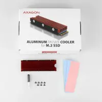 Axagon CLR-M2 arvuti jahutussüsteem M.2 NVMe SSD, SSD-draiv Kütteseade/radiaator Must, Punane 1 tk – pilt 25