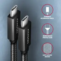 Axagon BUCM32-CM05AB USB-kaabel USB 3.2 Gen 2x2 0,5 m USB C 20 Gbit/s 100 W Must – pilt 12