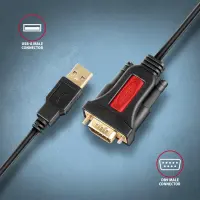 Axagon ADS-1PSN USB-A 2.0 - serial RS-232 DB9-M Prolific adapter cable 1.5m - Adapter - Digital/Daten järjestikkaabel Must 1,5 m USB tüüp A – pilt 5