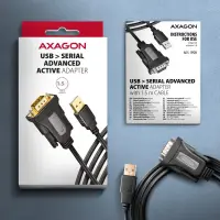 Axagon ADS-1PQN USB-A 2.0 - serial RS-232 DB9-M FTDI adapter cable 1.5m - Adapter - Digital/Daten järjestikkaabel Must 1,5 m USB tüüp A – pilt 3
