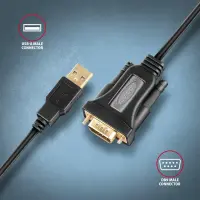 Axagon ADS-1PQN USB-A 2.0 - serial RS-232 DB9-M FTDI adapter cable 1.5m - Adapter - Digital/Daten järjestikkaabel Must 1,5 m USB tüüp A – pilt 16