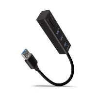 Axagon HMA-CR3A sülearvuti dokk ja pordireplikaator Juhtmega ühendatud USB 3.2 Gen 1 (3.1 Gen 1) Type-A Must