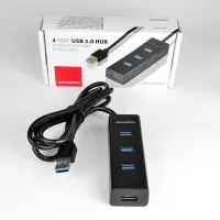 Axagon HUE-S2BL jaotur USB 3.2 Gen 1 (3.1 Gen 1) Type-A 5000 Mbit/s Must – pilt 12