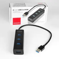 Axagon HUE-S2B jaotur USB 3.2 Gen 1 (3.1 Gen 1) Type-A 5000 Mbit/s Must – pilt 10