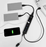 Axagon HUE-SA7BP jaotur USB 3.2 Gen 1 (3.1 Gen 1) Type-A 5000 Mbit/s Must – pilt 10