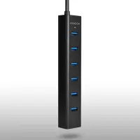 Axagon HUE-SA7BP jaotur USB 3.2 Gen 1 (3.1 Gen 1) Type-A 5000 Mbit/s Must – pilt 17