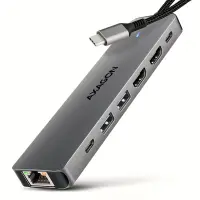 I/O HUB USB-C 7IN1 DUAL 4K/0.15M HMC-7HX2 AXAGON