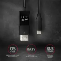 Axagon RVC-DPC videokaabliadapter 1,8 m USB tüüp-C DisplayPort Must – pilt 4
