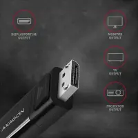 Axagon RVC-DPC videokaabliadapter 1,8 m USB tüüp-C DisplayPort Must – pilt 16