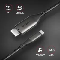 Axagon RVC-HI2MC videokaabliadapter 1,8 m USB tüüp-C HDMI Must – pilt 3