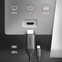 Axagon RVC-HI2MC videokaabliadapter 1,8 m USB tüüp-C HDMI Must – pilt 19