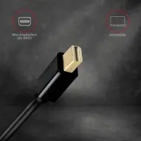 Axagon RVDM-HI14C2 Mini-DisplayPort zu HDMI Adapterkabel 4K/30 Hz 180 cm lang - Kabel - Digital/Display/Video 1,8 m Mini DisplayPort Must – pilt 3