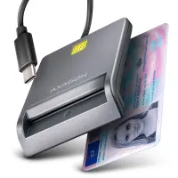 AXAGON CRE-SM3TC USB-C Smart card/ID card FlatReader, 1.2m cable
