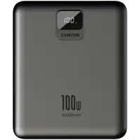 CANYON power bank PB-2008 LED FLAT 20000 mAh PD100W QC3.0 Dark Grey