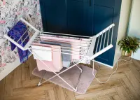 Adler | Foldable electric clothes drying rack | AD 7821 | 220 W | Silver/White