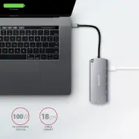 Axagon HMC-6M2 sülearvuti dokk ja pordireplikaator Juhtmega ühendatud USB 3.2 Gen 1 (3.1 Gen 1) Type-C Alumiinium – pilt 14