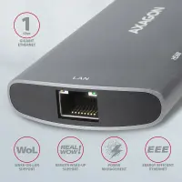 Axagon HMC-6M2 sülearvuti dokk ja pordireplikaator Juhtmega ühendatud USB 3.2 Gen 1 (3.1 Gen 1) Type-C Alumiinium – pilt 23
