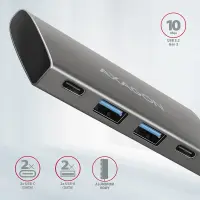 Axagon HMC-4G2 jaotur USB 3.2 Gen 2 (3.1 Gen 2) Type-C 10000 Mbit/s Hall – pilt 22