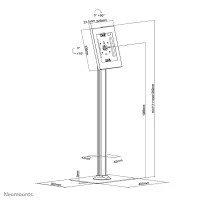 Neomounts Floor stand | FL15-650WH1 Tablet floor stand | Adjustable Height, Rotate, Tilt | 9.7-11 " | White – pilt 12