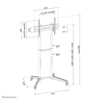 Neomounts Floor stand | FL50-540BL1 TV trolley | Adjustable Height, Tilt | 37-70 " | Maximum weight (capacity) 50 kg | Black – pilt 14