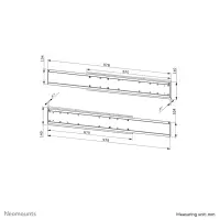 Neomounts Floor stand | ADM-875WH2 Dual screen adapter | Adjustable Height | 42-65 " | Maximum weight (capacity) 40 kg | White – pilt 23