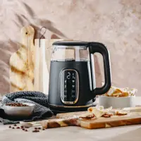 Adler Kettle with LED Display | AD 1305 | Electric | 2200 W | 1.7 L | Plastic | 360° rotational base | Black/Gold – pilt 2