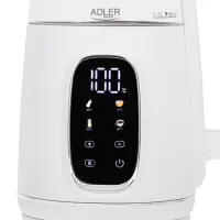Adler Kettle with LED Display | AD 1305 | Electric | 2200 W | 1.7 L | Plastic | 360° rotational base | White/Silver – pilt 4