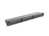 Lanberg | Patch Panel 24 Port 1U 19" CAT.5E FT with Cable Organizer Shielded | PPS5-1024-B | Black – pilt 3