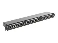 Lanberg | Patch Panel 24 Port 1U 19" CAT.5E FT with Cable Organizer Shielded | PPS5-1024-B | Black – pilt 5